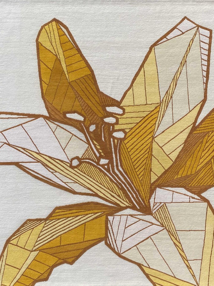 deconstructed geometric flower yellow